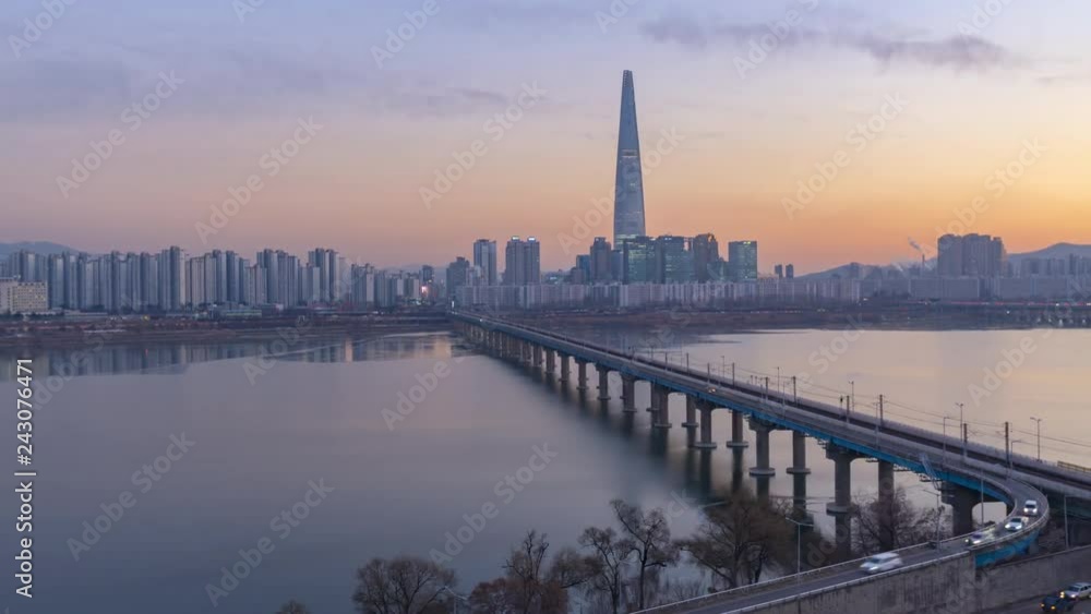 Timelapse of Seoul City Skyline,South Korea. Timelapse of Seoul City Skyline,South Korea.