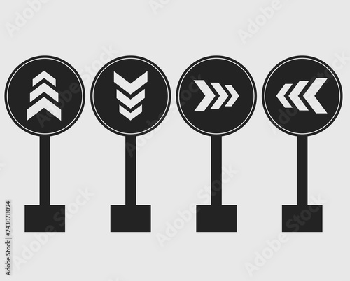 Rounded Zebra crossing Rounded street sign icon on gray background 