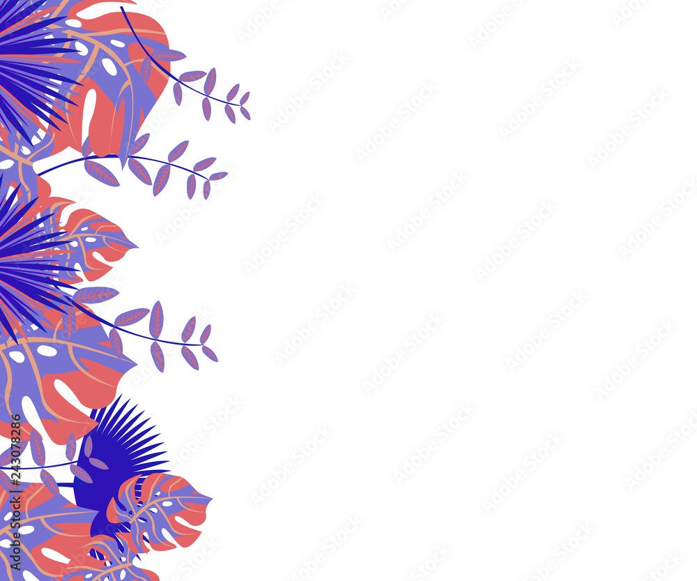 Obraz premium invitation card monstera proton purple