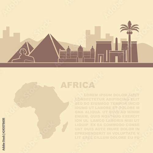 The layout of the leaflets with the sights Africa and place for text