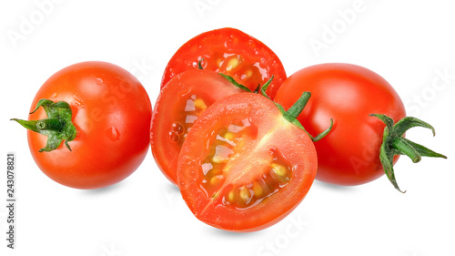 Tomato isolated on white with clipping path