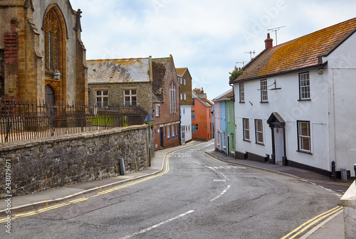 The view of church street in Lyme Regis. West Dorset. England © Serg Zastavkin