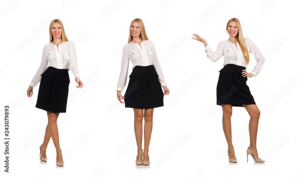 Businesswoman in business concept isolated on white Businesswoman in business concept isolated on white