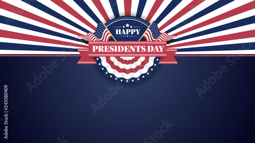 Happy Presiidents Day Banner Background and Greeting Cards. Vector Illustration