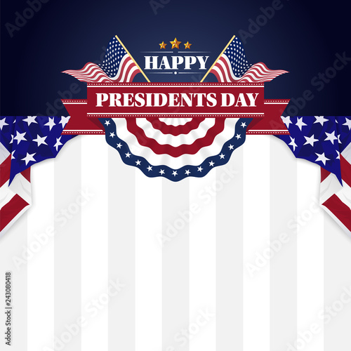 Happy Presiidents Day Banner Background and Greeting Cards. Vector Illustration