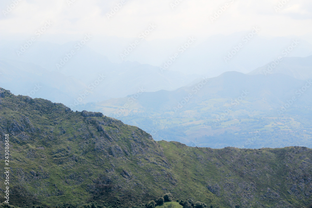 Mountain panorama from Mirador del Fitu, Asturias, Spain