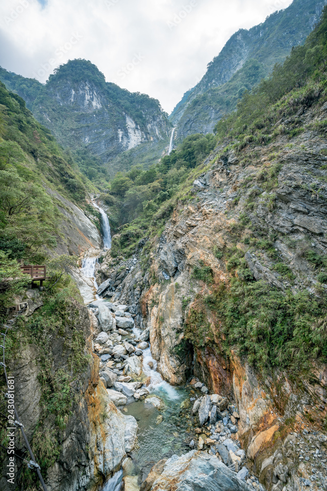 Waterfall in Taroko Gorge in Taiwan