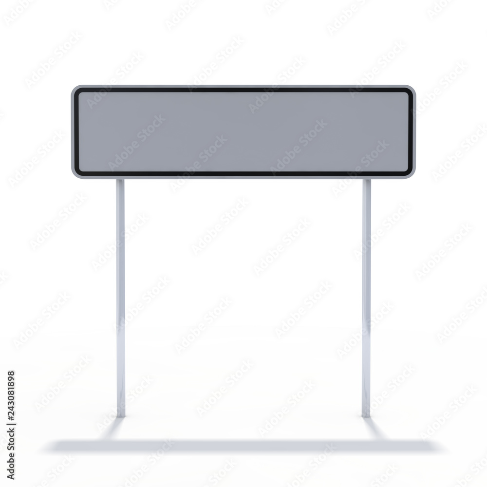 Blank white road sign or Empty traffic signs. 3D Blank white road sign or Empty traffic signs. 3D
