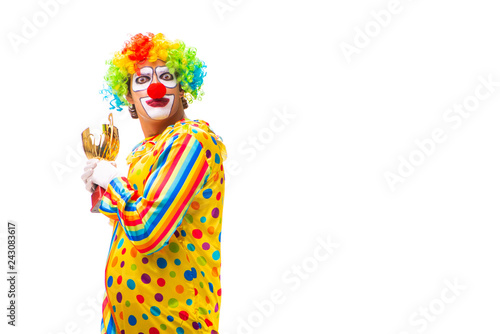 Male clown isolated on white 