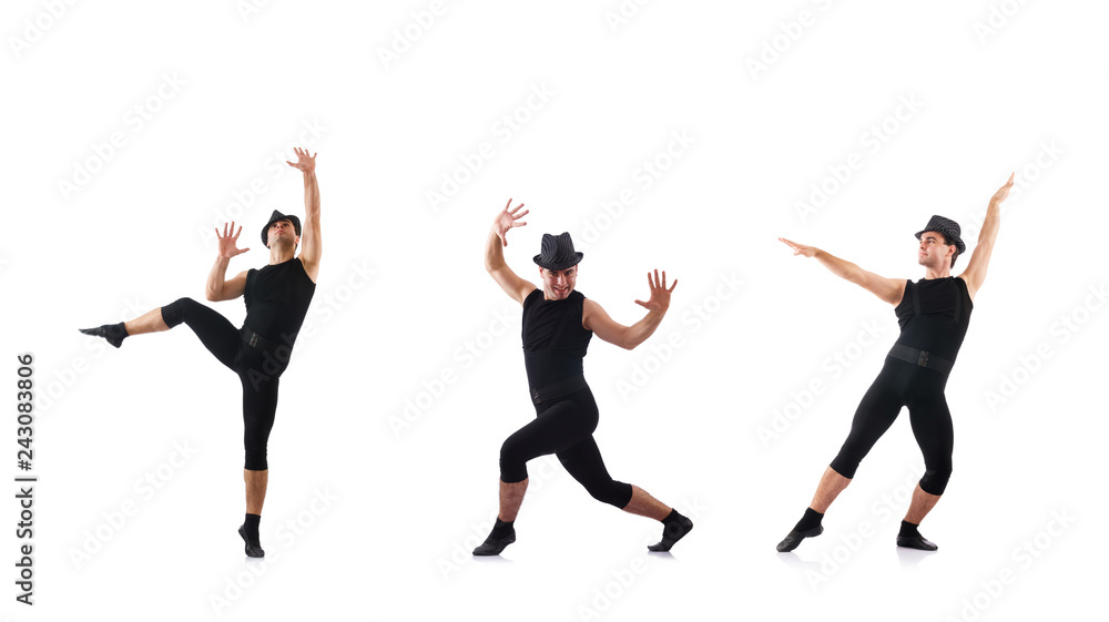 Dancer isolated on the white background