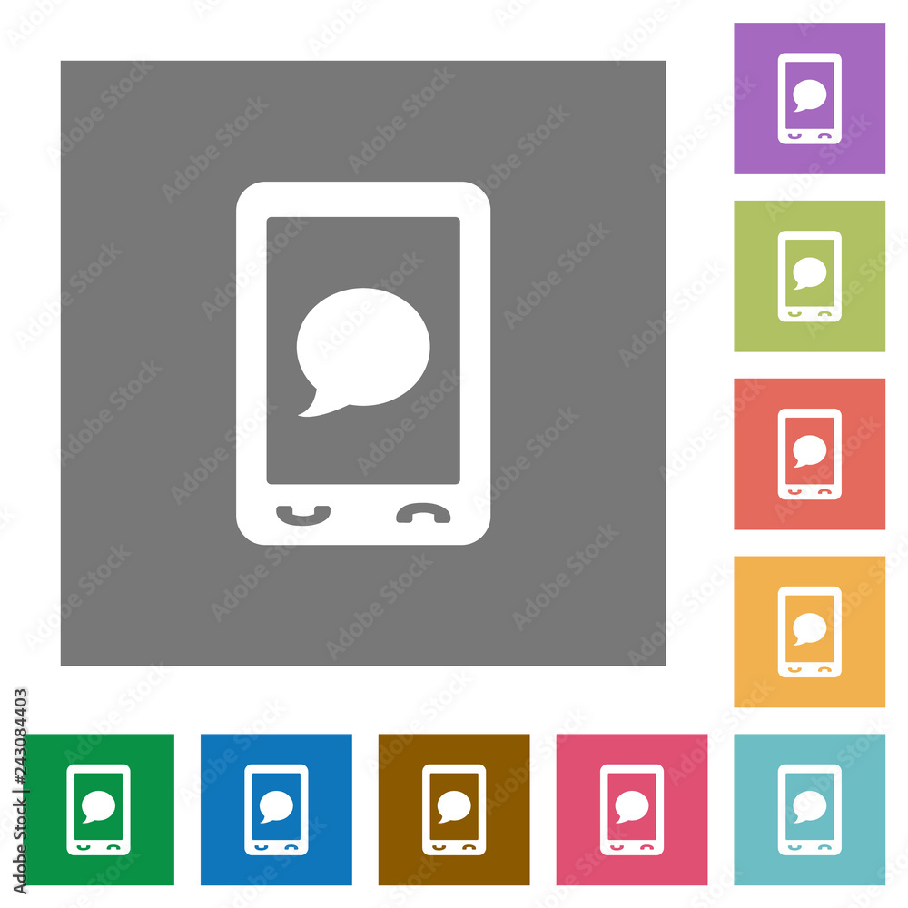 Mobile sms message square flat icons Mobile sms message square flat icons