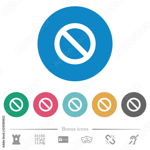 Blocked flat round icons