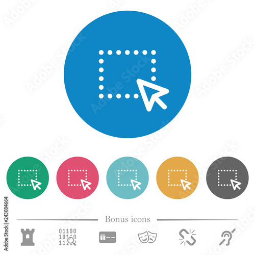 Drag and drop operation flat round icons