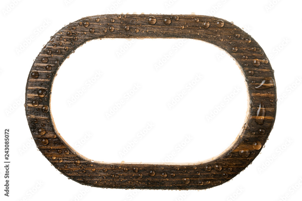 Beautiful wooden frame in raindrops. Isolated Beautiful wooden frame in raindrops. Isolated