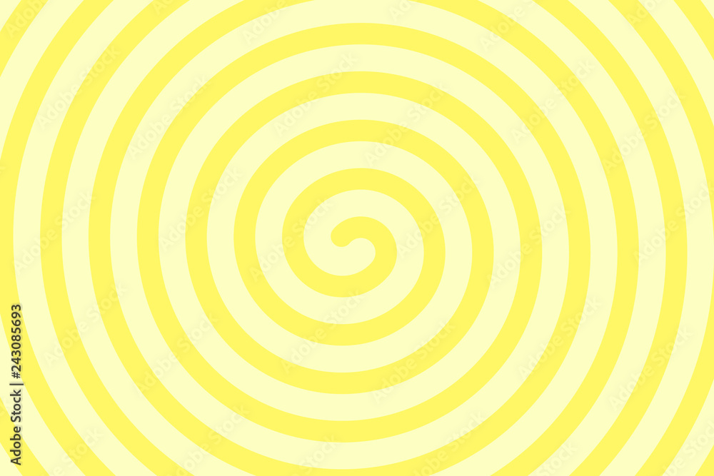 Simple yellow background. Spiral in retro pop art style Simple yellow background. Spiral in retro pop art style