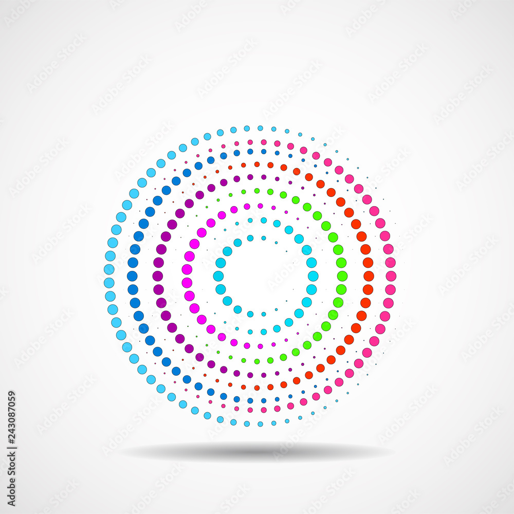 Abstract dotted circles. Dots in circular form. Vector design element Abstract dotted circles. Dots in circular form. Vector design element