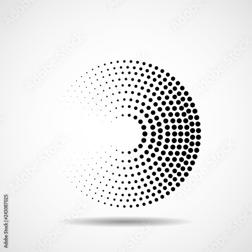 Abstract dotted circles. Dots in circular form. Vector design element