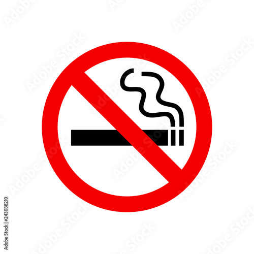 No smoking area sign. Vector cigarette sign icon isolated on white background