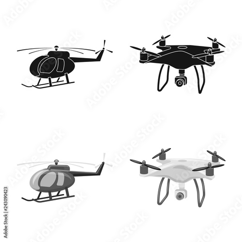 Isolated object of plane and transport symbol. Set of plane and sky stock symbol for web.