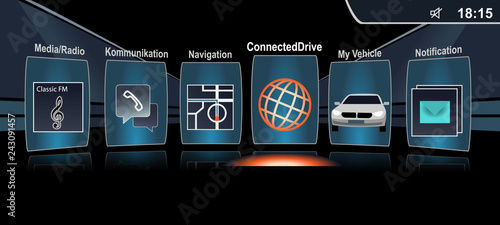 car screen. vehicle control system