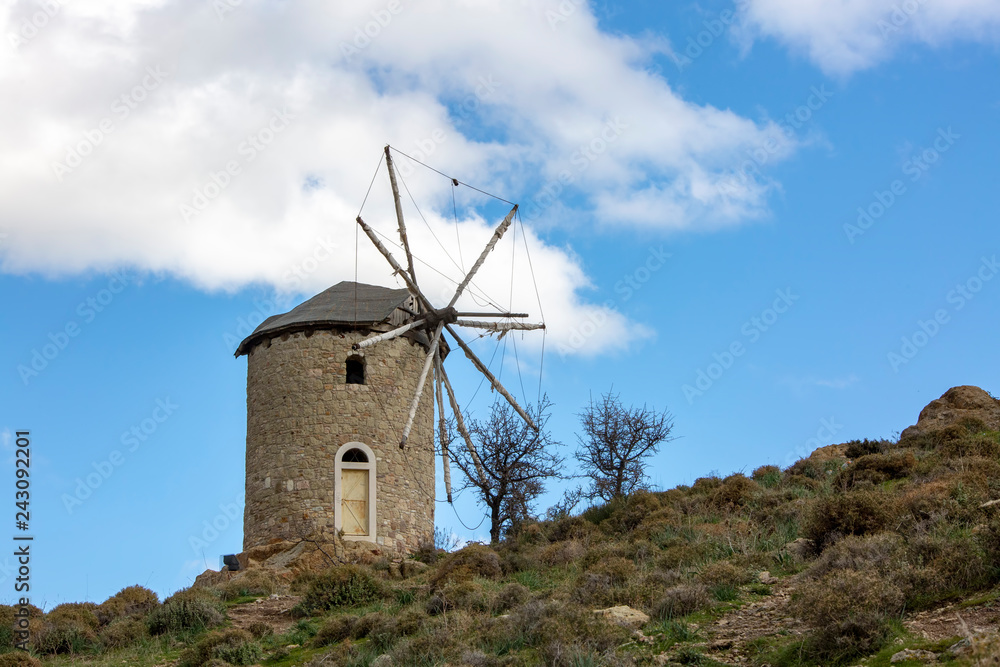 Travel concept photo; Turkey Izmir Foca windmill Travel concept photo; Turkey Izmir Foca windmill