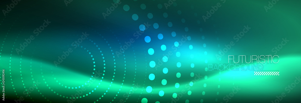 Glowing neon circle line dots, round line design, abstract style on black background. Neon abstract round circles Magic neon lights and glowing dots Glowing neon circle line dots, round line design, abstract style on black background. Neon abstract round circles Magic neon lights and glowing dots