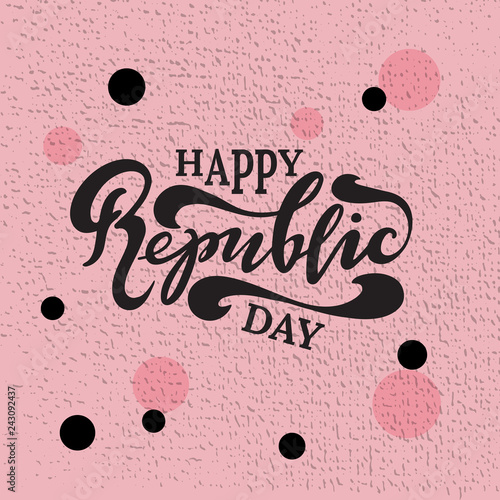 Vector illustration of Happy Repyblic Day with the inscription for packing product photo