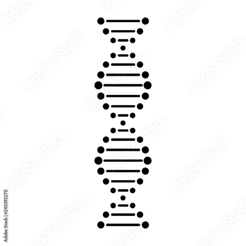 DNA line icon. Double helix of DNA molecule of living organisms. Vector Illustration