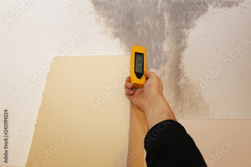 Check for moisture inside wall