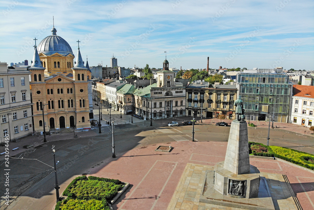 Łódź, Poland -view of Freedom Square.	
