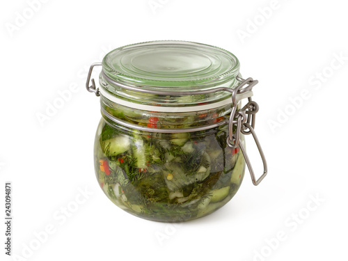 Jar of pickled cucumbers