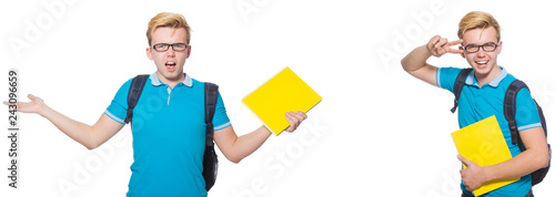 Young student isolated on white background 