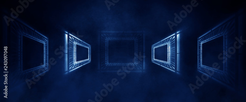 Neon square, light cube, in...