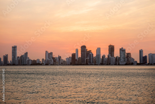 Cartagena, Colombia, Night city. Colombia's most charming city is beautiful at sunset. © galina_savina