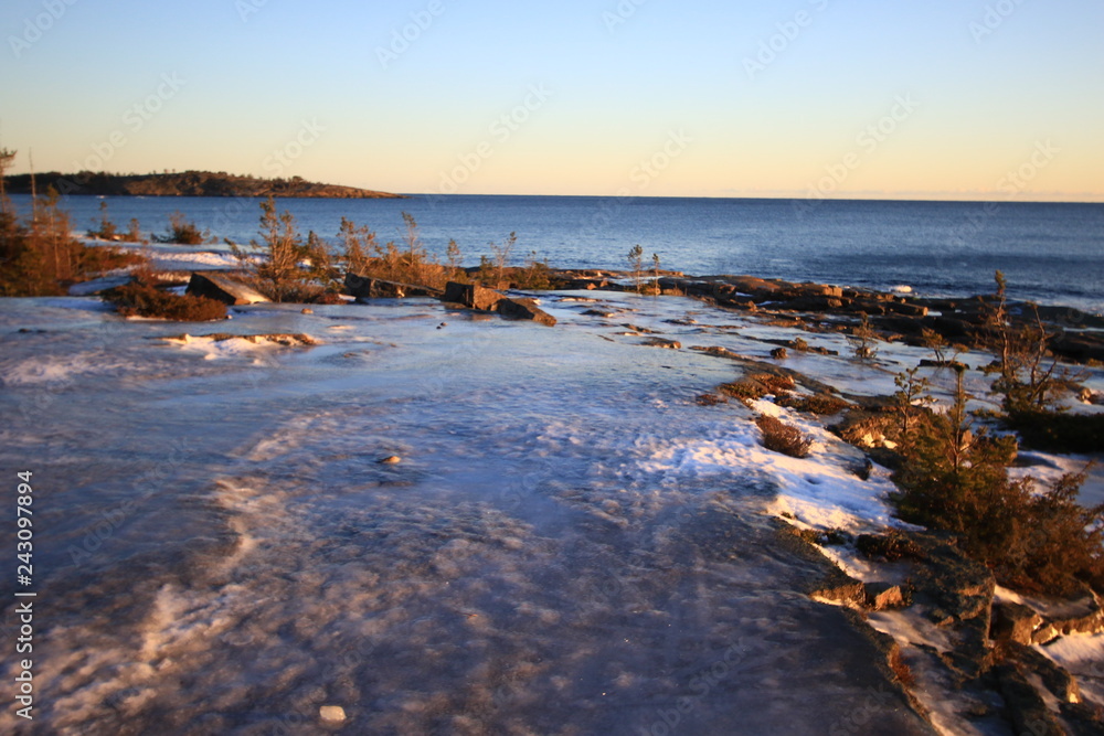 Höga Kusten Rotsidan Schweden Winterlandschaft Höga Kusten Rotsidan Schweden Winterlandschaft