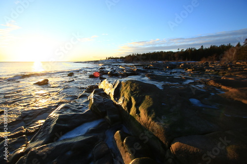 Höga Kusten Rotsidan Schweden Winterlandschaft  photo