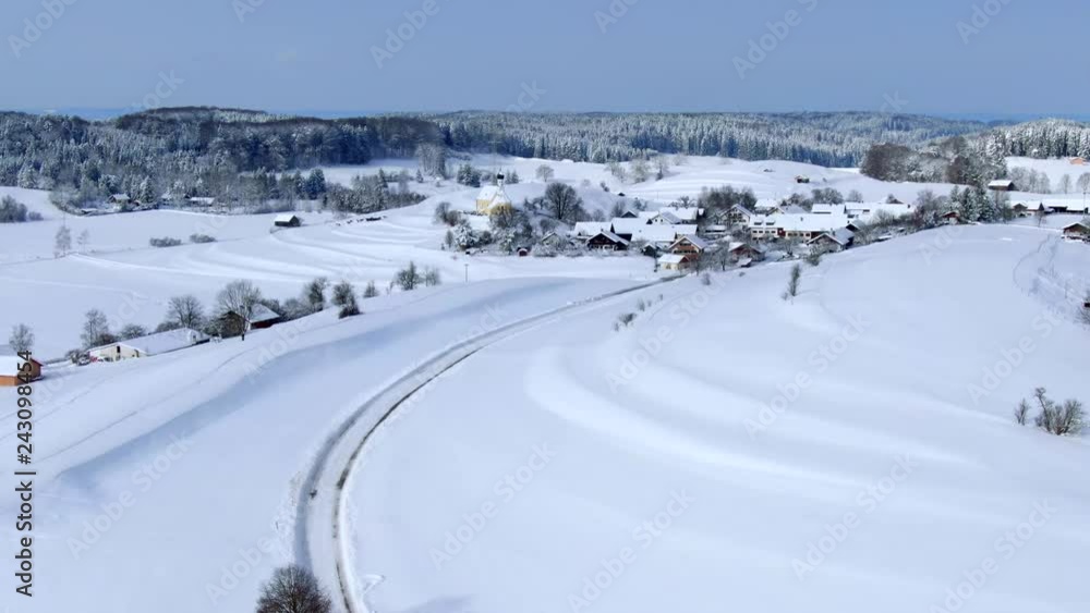 Village in Winterlandscape, Jenhausen, Bavaria, Germany Village in Winterlandscape, Jenhausen, Bavaria, Germany