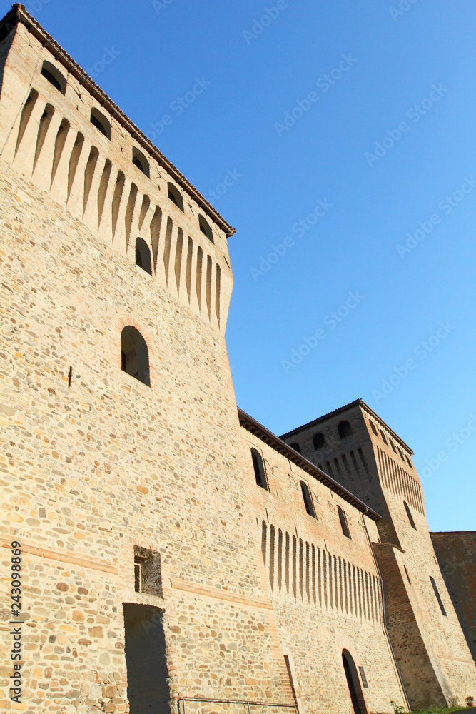  medieval Torrechiara castle near Parma, Italy 