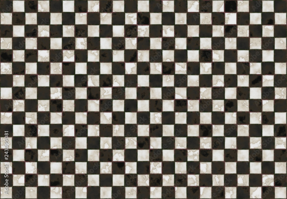 Fototapeta premium floor wall checkboard with dirt 3d illustration 35x24cm 300dpi