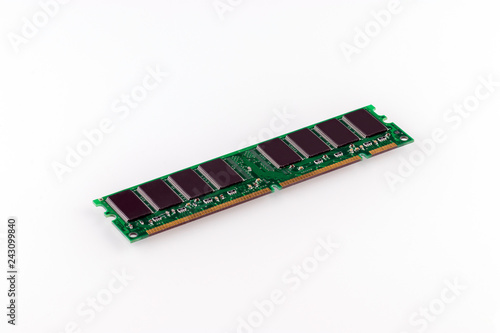 Desktop workstation server DDR RAM memory module isolated on white background with copy space - Image