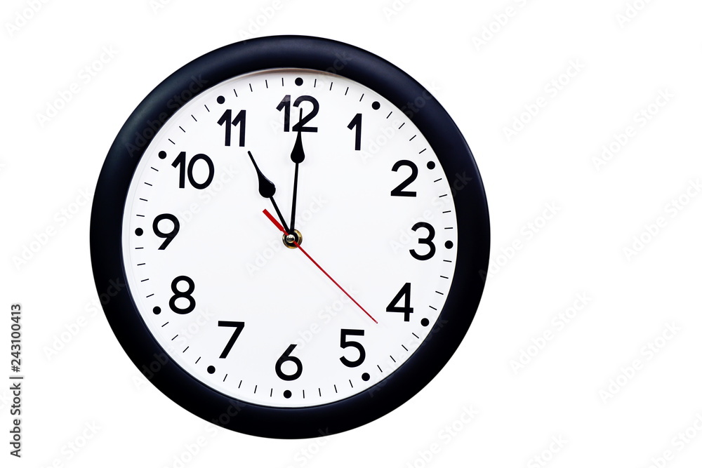 Time concept with black clock at eleven Time concept with black clock at eleven