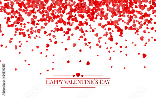 Vector realistic isolated heart confetti on the transparent background for decoration and covering. Concept of Happy Valentine's Day, wedding and anniversary