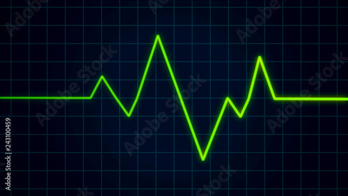 Heartbeat pulse on cardiogram screen, EKG ECG cardio healthcare concept