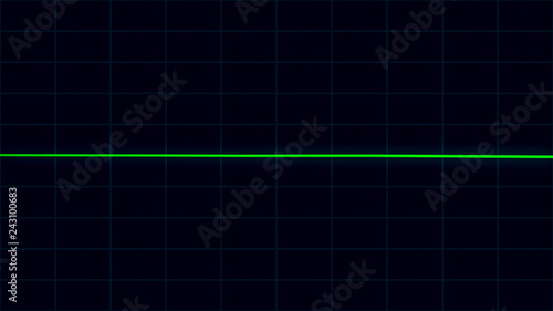 Heartbeat flatlines on cardiogram screen, EKG ECG cardio healthcare concept