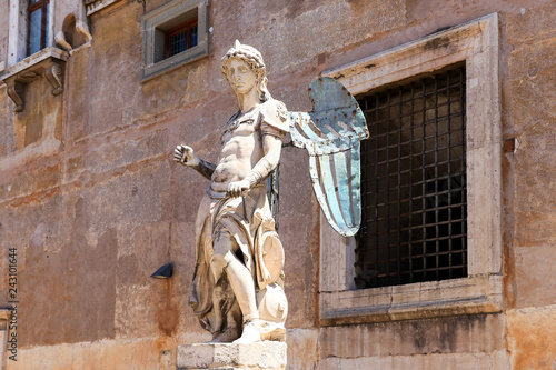 The statue of the St. Michael sculpted by Raffaello Da Montelupo, Rome, Italy photo