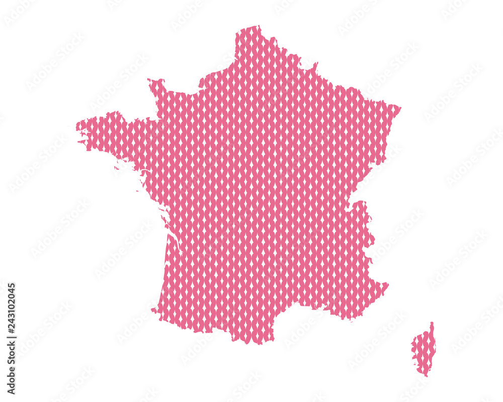 Karte von Frankreich in rechten Maschen