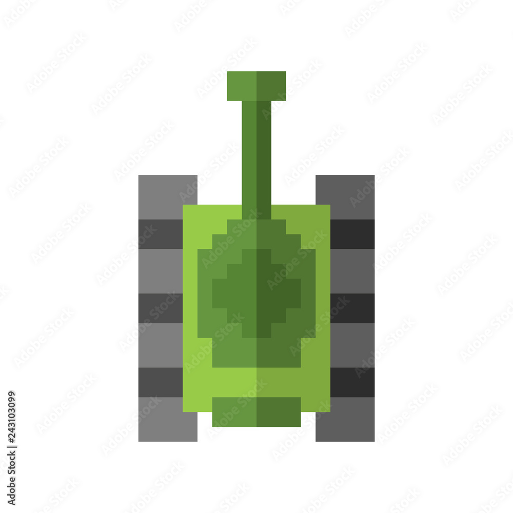Tank pixel art. War machine 8bit Old game stylization Tank pixel art. War machine 8bit Old game stylization