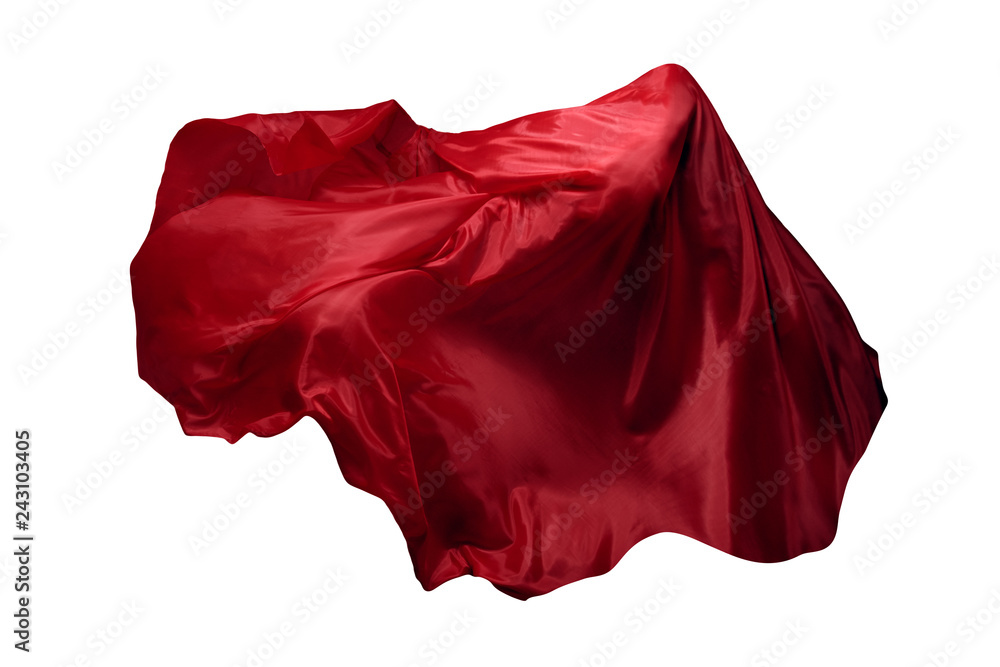 Abstract red flying fabric isolated on white background Abstract red flying fabric isolated on white background