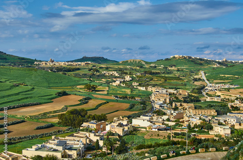 View over the city of Victoria at Gozo  the neighboring island of Malta