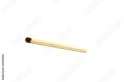 wooden match on white background